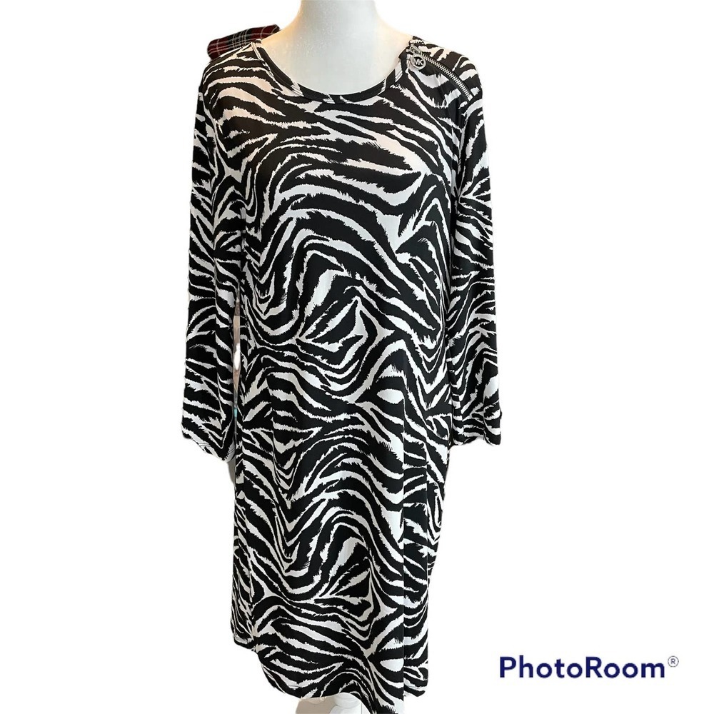 Michael Kors Black and White Zebra Print Dress (M)
